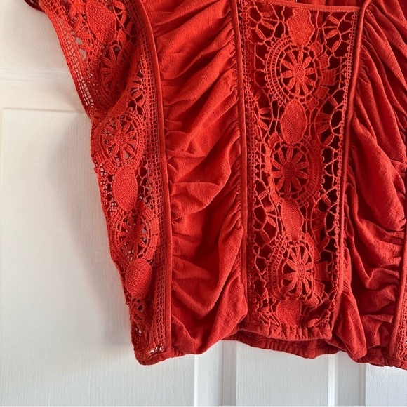 Free People A‎ Little Secret Lace Boho Top Size Small - Picture 8 of 9